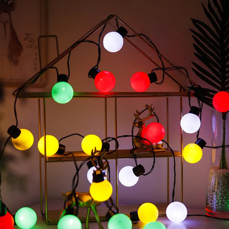 10-metre solar festival light string with 40 retro bulbs on black cable for outdoor tent decoration