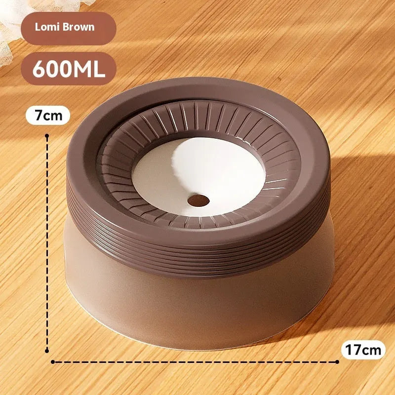 Green suspended non-spill water bowl for dogs and cats, showing the elevated bowl above the base plate