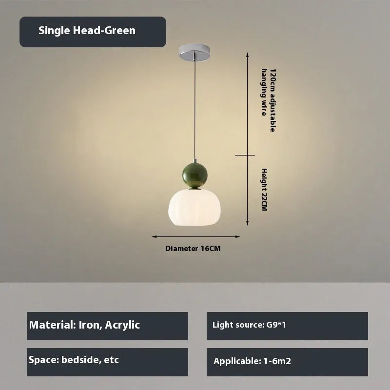 Nordic pumpkin-shaped alloy chandelier for ceiling mounting in a bedroom or dining room.