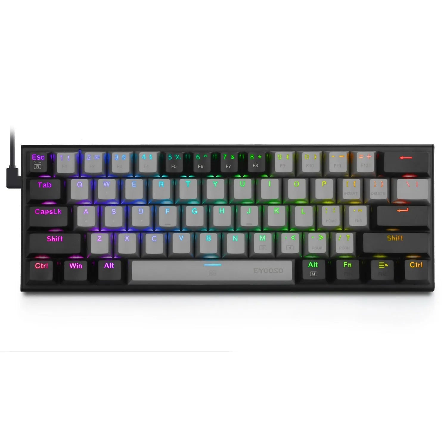 Z11 aluminium mechanical keyboard with illuminated keycaps in black, grey, and green colour scheme.