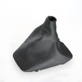 Black PU leather gear lever dust cover for BMW 3 Series interior console.
