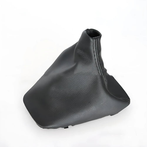 Black PU leather gear lever dust cover for BMW 3 Series interior console.
