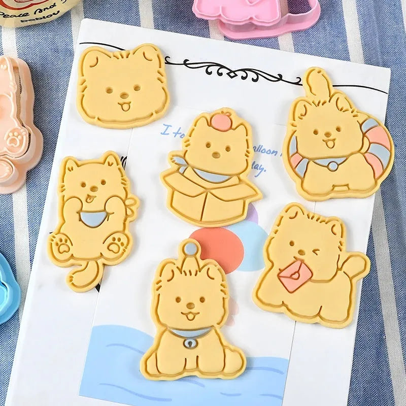 Cartoon biscuit mould for creating three dimensional pet puppy shaped biscuits and soft sweets