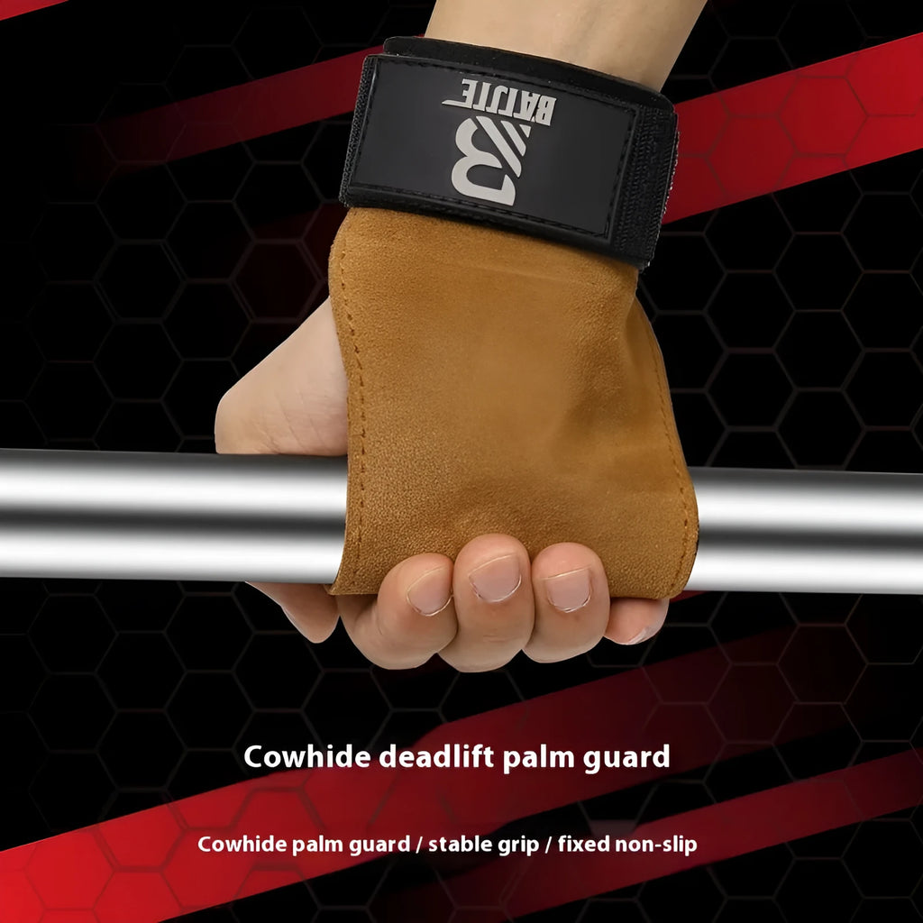 Brown fitness wrist protector bands for pull-up and bar workout hand protection