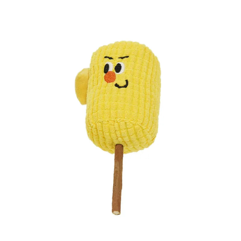 Polio wood corn cob cat dental cleaning toy with catnip measuring 7x6x15cm