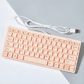 Compact USB wired keyboard in black, white, pink or blue colour with 1.3 metre cable