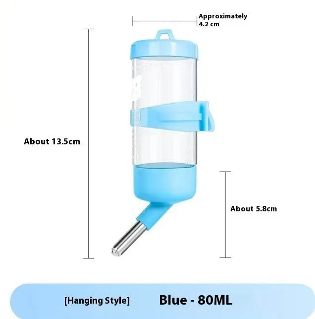 Green plastic ball kettle pet water feeder with leak-proof drinking valve for cage mounting.
