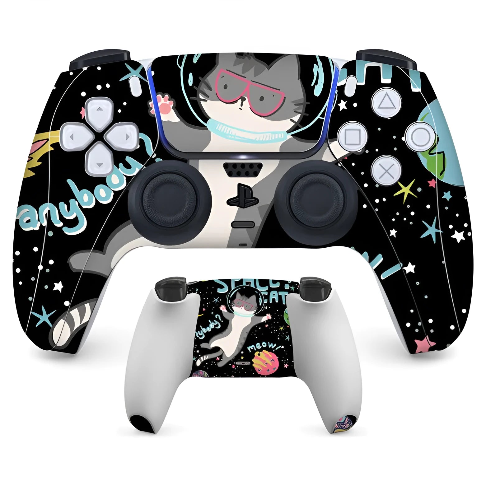 PS5 controller protective stickers with micro-frosted PVC material covering front and back surfaces
