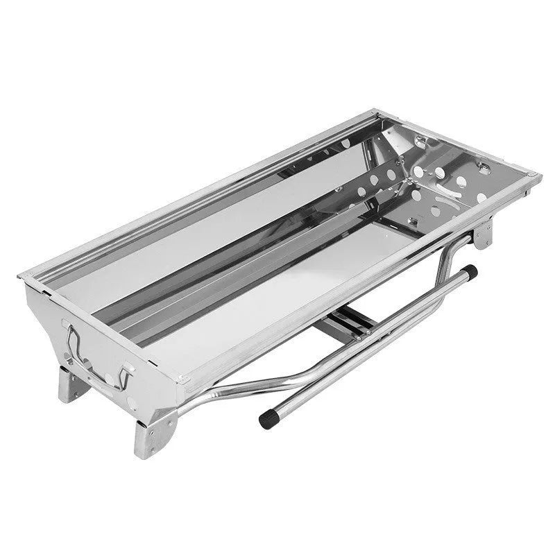Stainless steel portable folding barbecue oven with large cooking surface