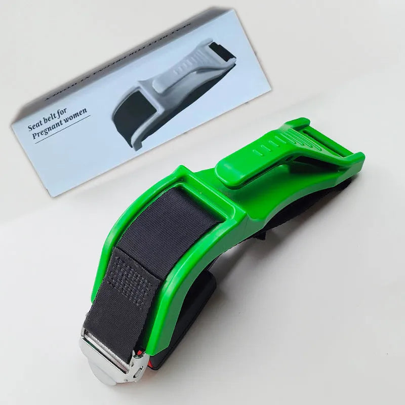 Black pregnancy seat belt safety device with metal buckle for vehicle restraint modification
