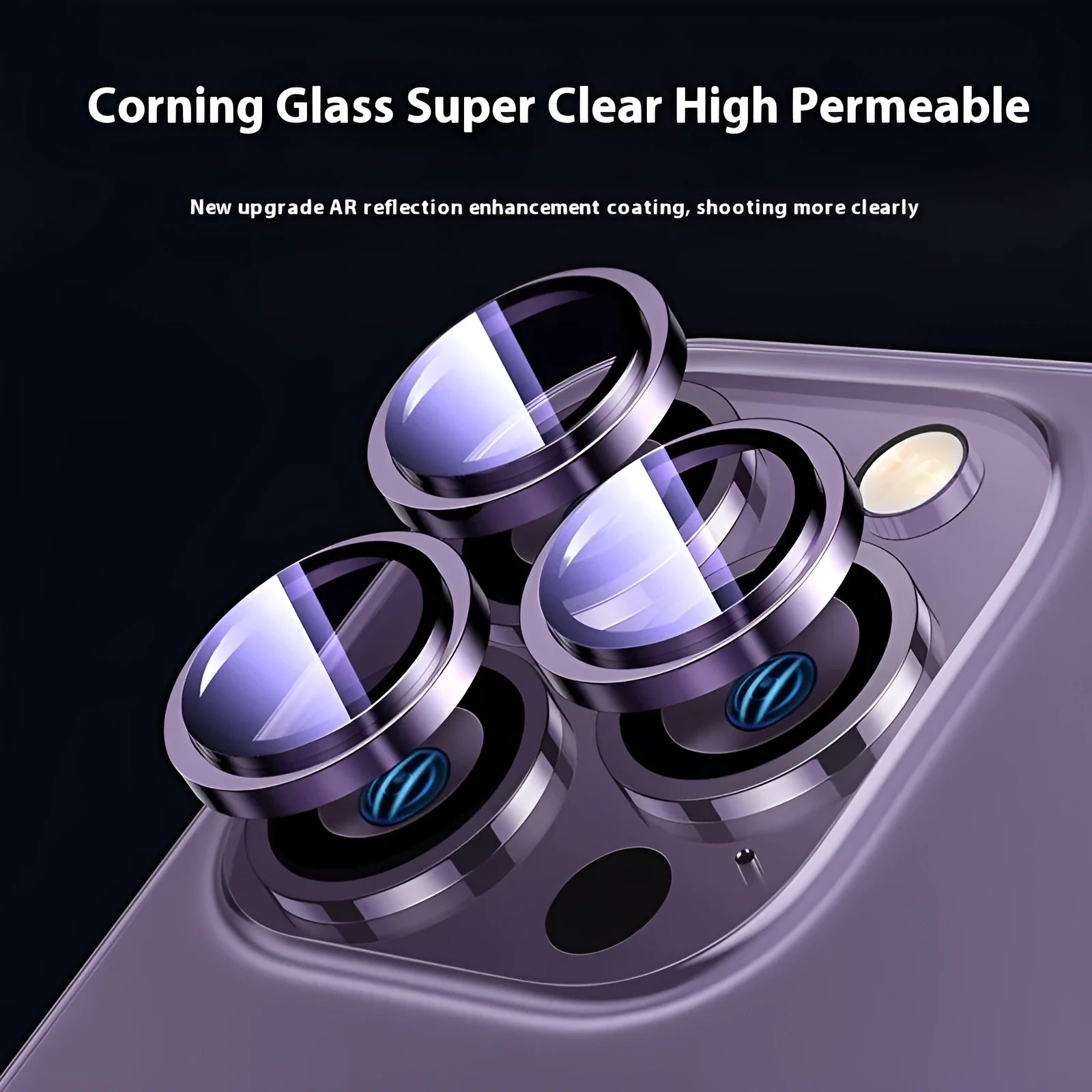 HD AR grade Corning tempered glass lens protector for Apple iPhone