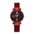 Women's magnetic clasp watch with round dial on stainless steel strap in six colour options.