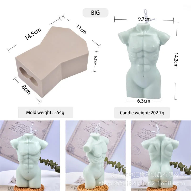 Geometric silicone mould for body candles with 10cm and 14cm height sections
