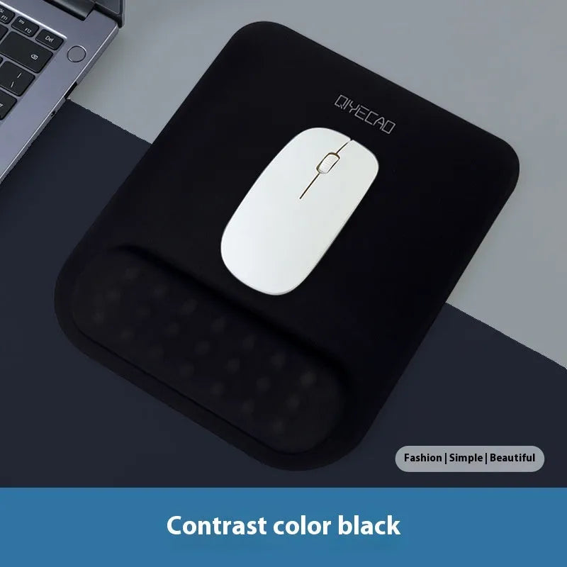 Ergonomic cloth silicone mouse pad with raised wrist support in mint green colour.