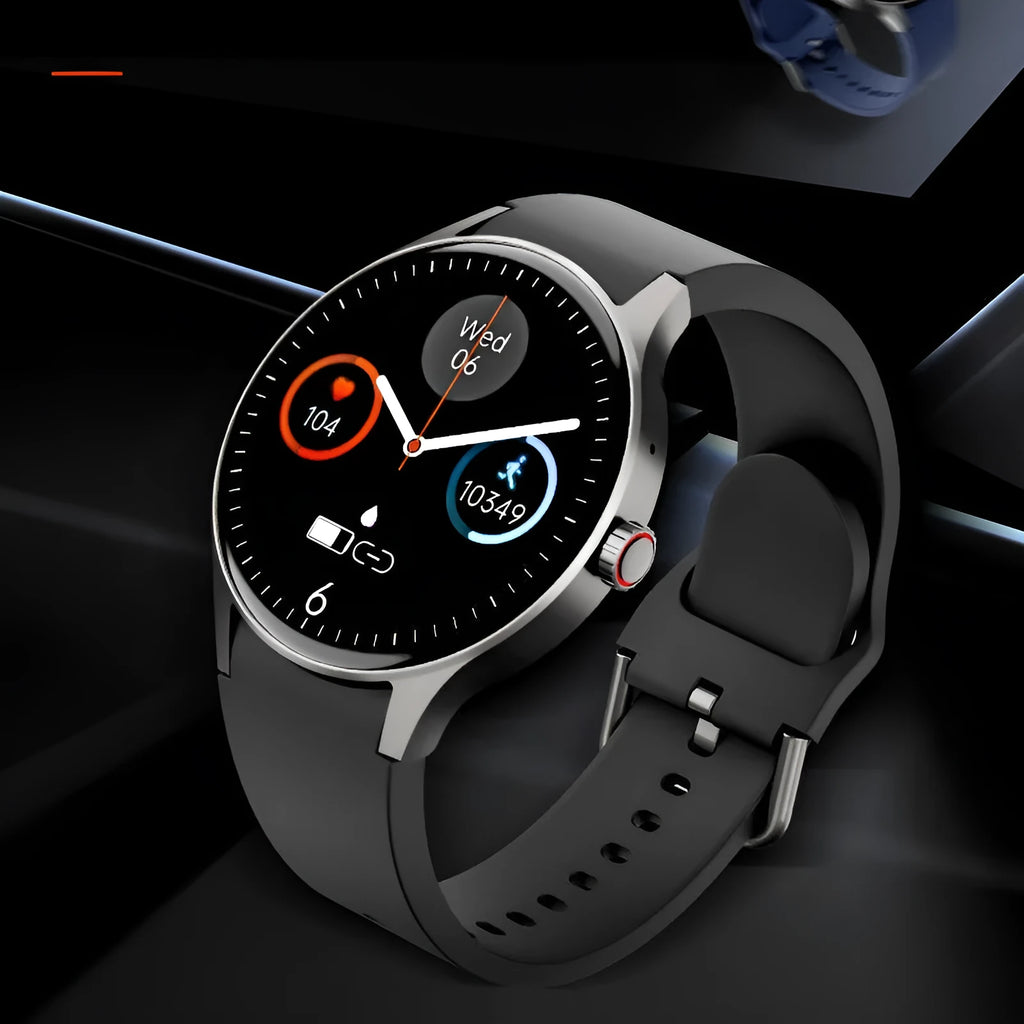 46mm smart watch with blood sugar monitoring and heart rate tracking on wrist