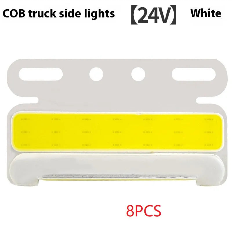 Waterproof aluminium COB LED truck side and ground tire light in red, yellow, green, blue, or white.