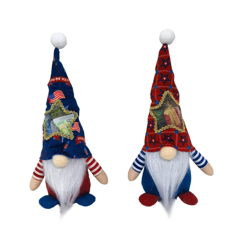 Two matching faceless baby doll Rudolf ornaments in suits for Christmas decoration