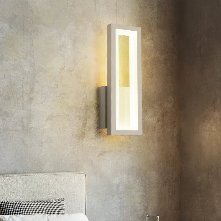 Modern corridor wall light in black finish with PVC lampshade and wall mounting