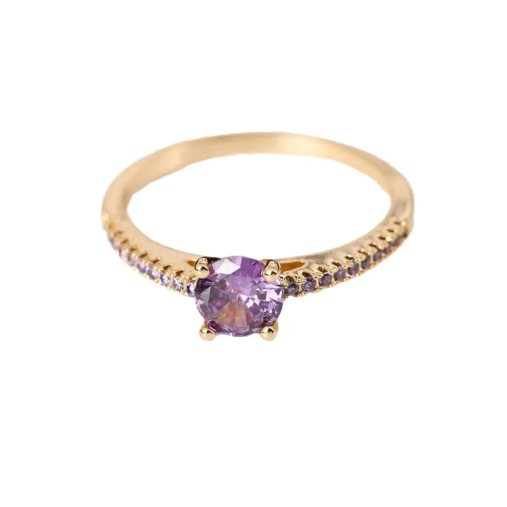 Geometric hexagon copper ring with electroplated finish in gold rose red colour on hand