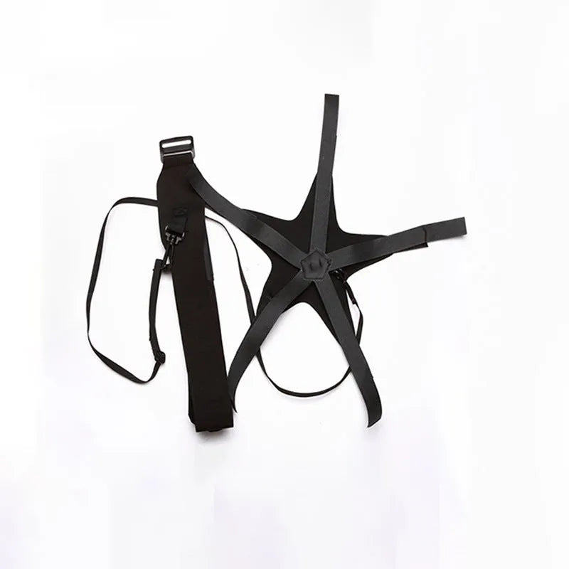 Black football training juggling belt with 2 metre length made from diving suit fabric