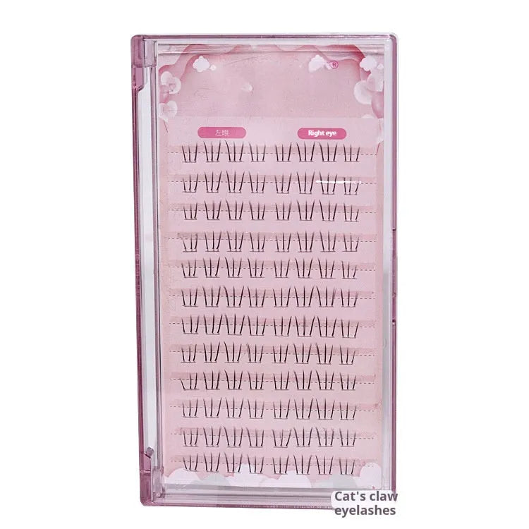 12-row false eyelashes with sheer root and graduated 4-6mm lengths in pointed tail style