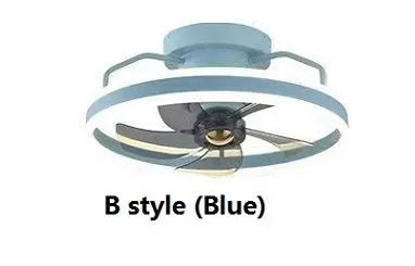 Modern flush mount ceiling fan with integrated light, 500mm diameter with acrylic shade and PC blades.