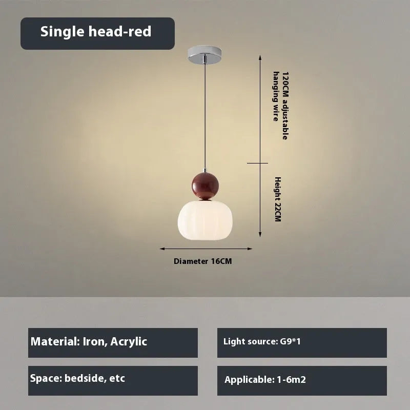 Nordic pumpkin-shaped alloy chandelier for ceiling mounting in a bedroom or dining room.