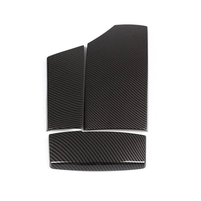 3-piece ABS carbon fibre pattern armrest box protective cover set for car centre console storage