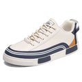 Men's beige, white and green canvas shoes with mesh sections and flat heels in sizes 39-47