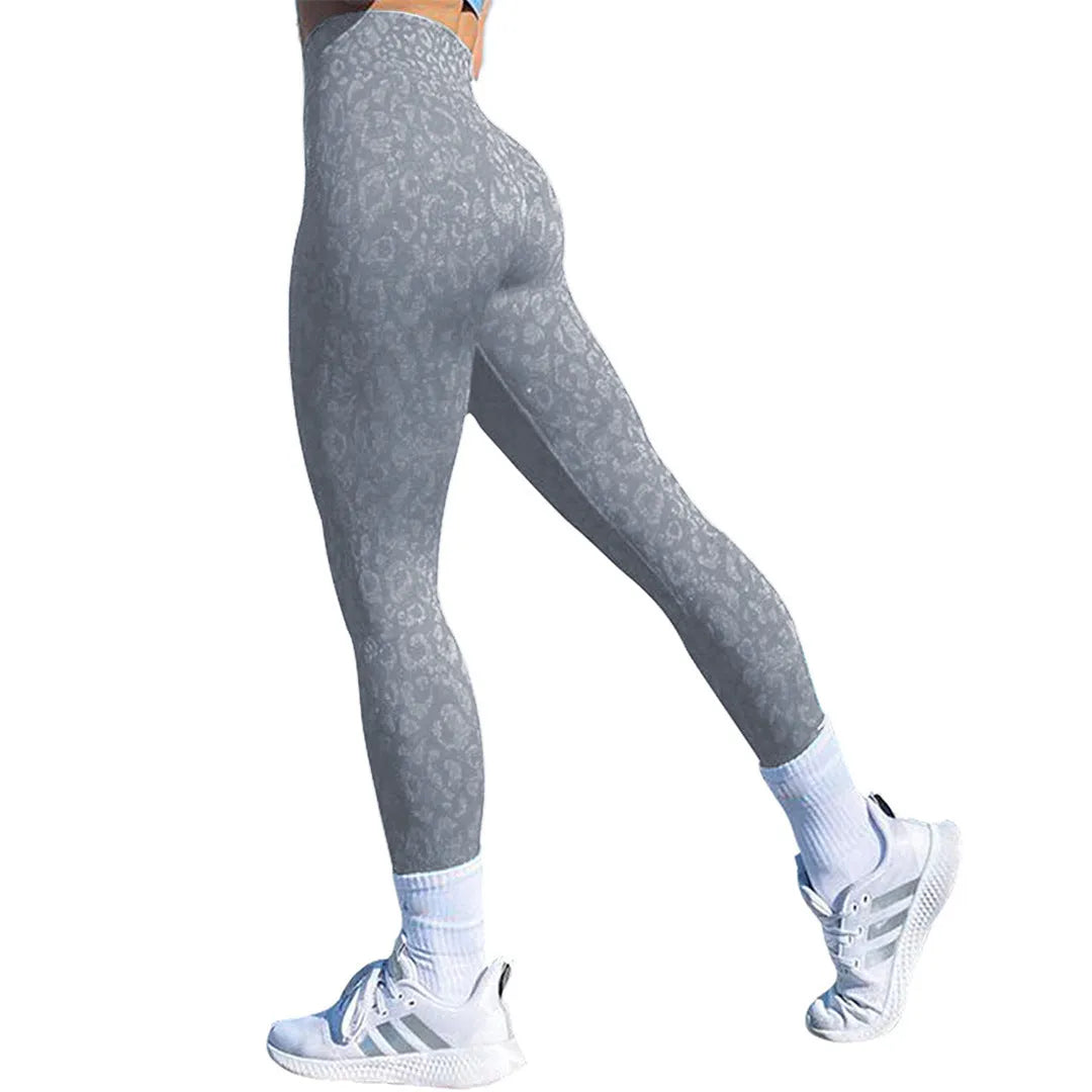Women's push-up booty leggings in animal print patterns for gym and yoga workouts
