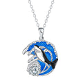 Women's shark pendant necklace with copper electroplated finish on a cross chain