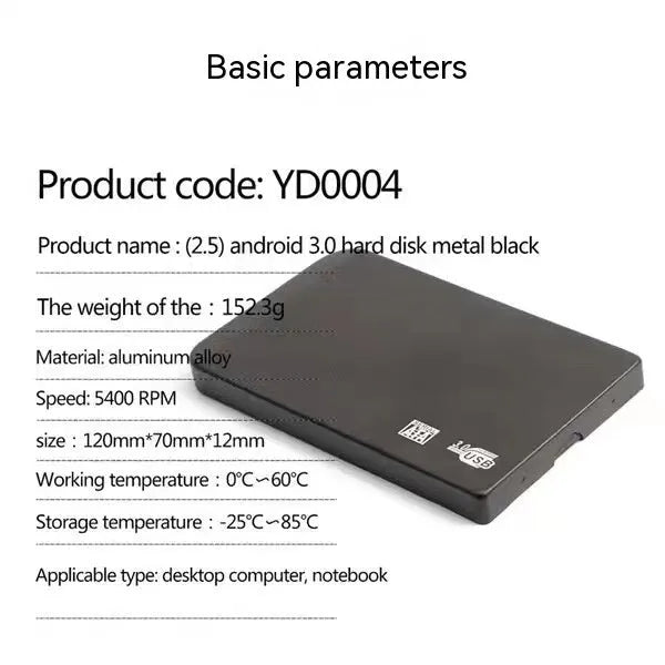USB 3.0 solid state mobile hard disk with aluminium metal shell in choice of colours