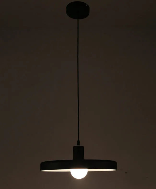 Aluminum alloy bar chandelier for restaurants in black or white, available in 35cm, 50cm, and 60cm diameters