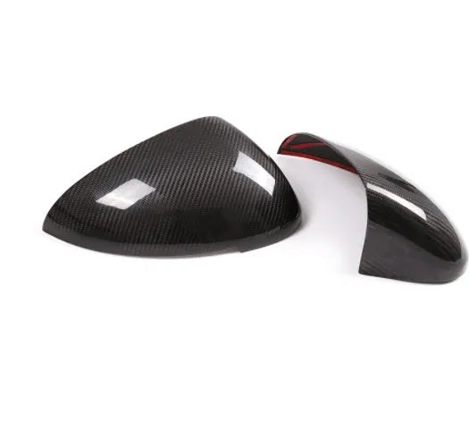 Pair of true carbon fibre rearview mirror covers for Porsche Macan in Blakc colour