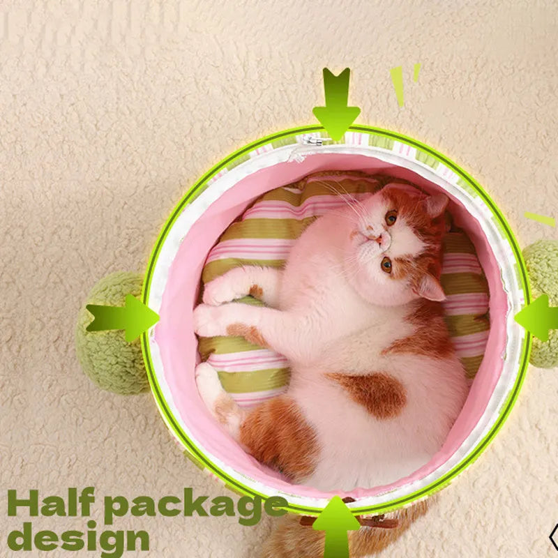 Cauliflower tree hole nest three-dimensional enclosed small dog house and cat bed in green colour
