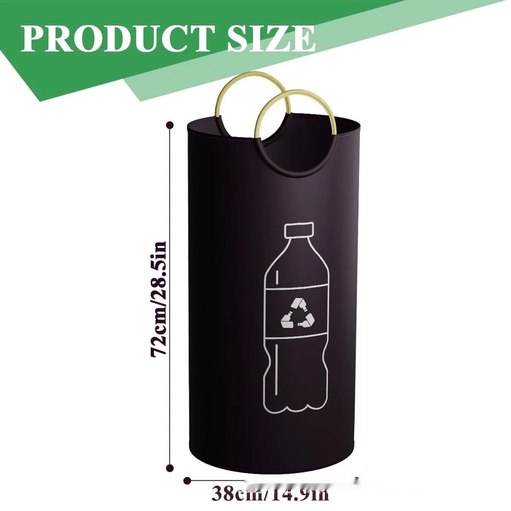 Round portable polypropylene trash can measuring 38cm diameter by 72cm height for outdoor events