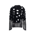 Black men's hoodie with pearl decorative details and loose fit pullover design