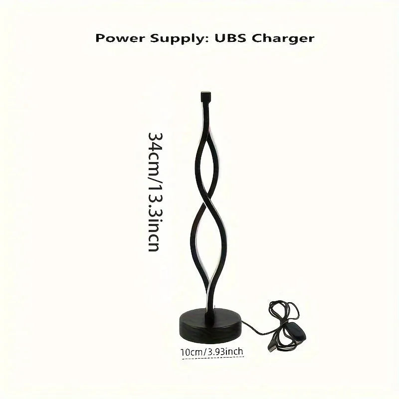 Black aluminium desk lamp with touch dimming controls and three-colour button