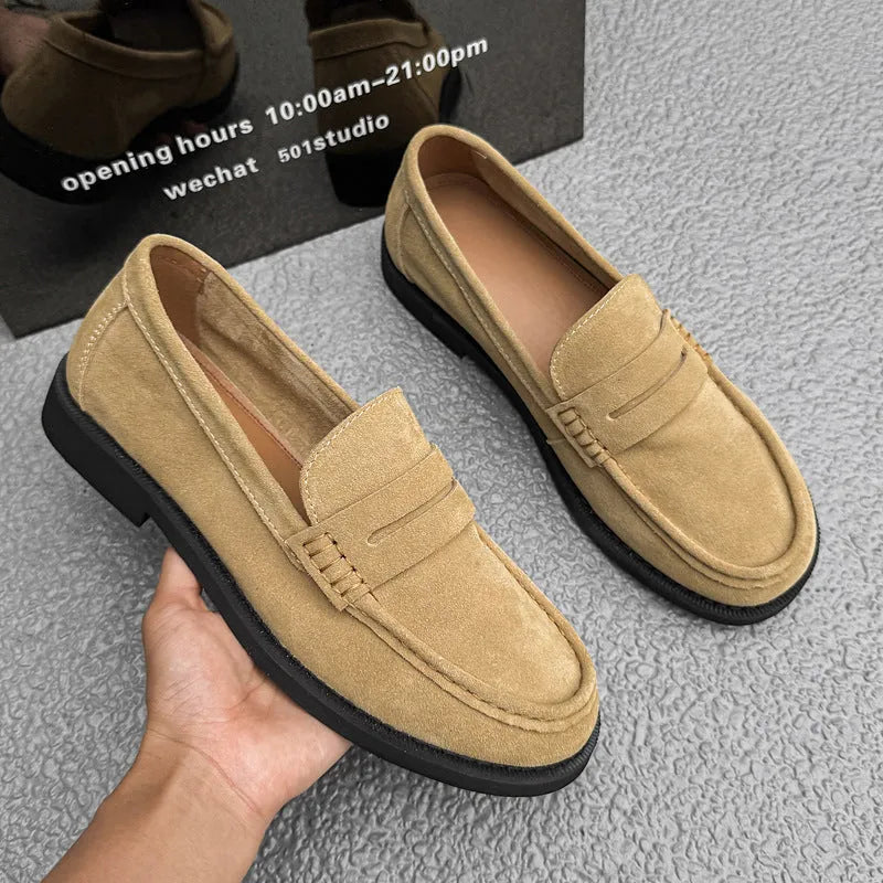 Men's retro style slip-on casual shoes in microfiber PU available in four colours