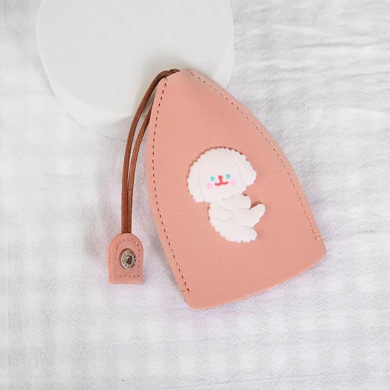 Colourful cartoon pull-out key case for car keys with PU leather construction