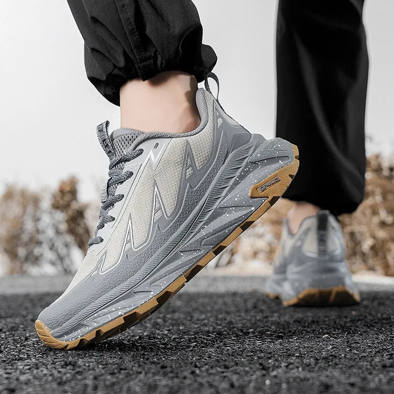 Men's outdoor jogging shoes, waterproof TPU upper, breathable mesh lining, rubber sole, low top, lace up, JP-16804 colour options