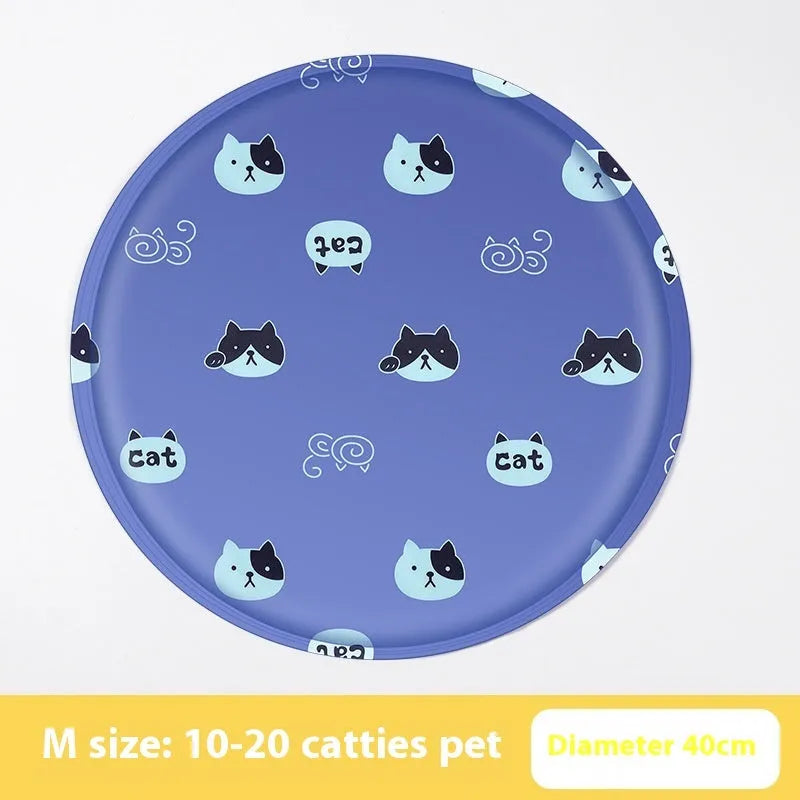 Round pet cooling mat with cartoon bunny design for dogs in 40cm or 50cm sizes