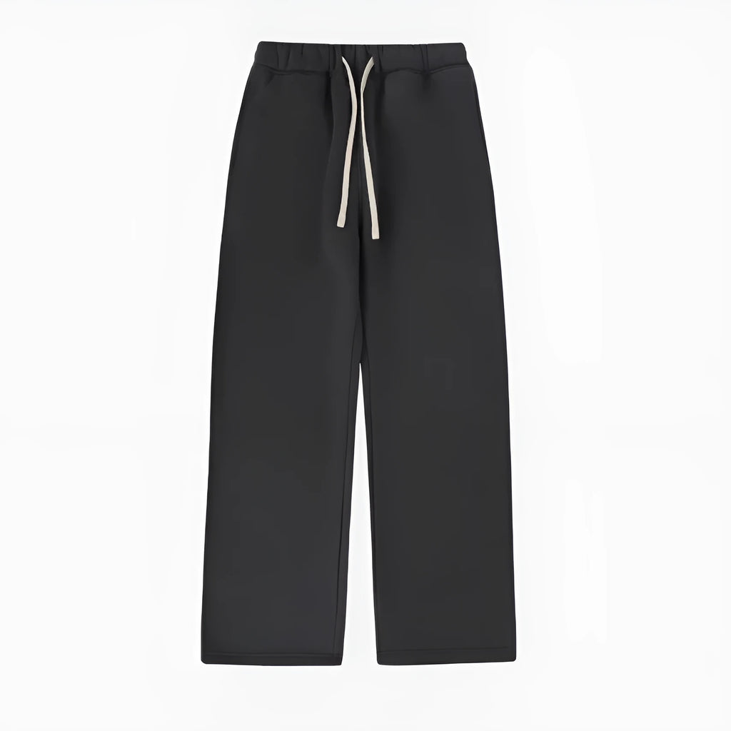 Men's fleece-lined sweatpants loose fit with elastic drawstring waist