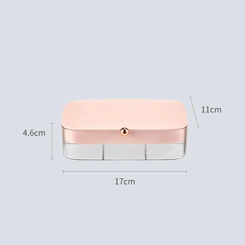 Green minimalist jewelry storage box with multiple layers for organised accessory storage