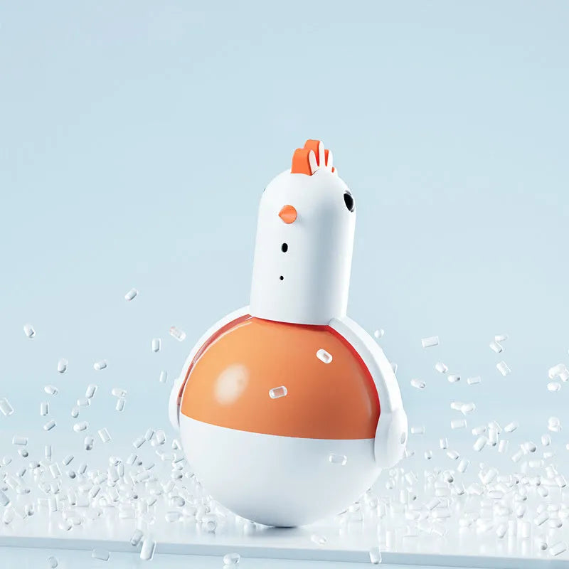 Green electric cat toy chicken with laser light and automatic movement features