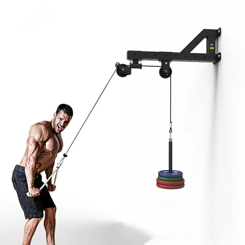 Steel cable crossover pulley machine for lat pulldown and chest press