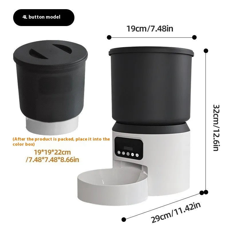 4L smart pet feeder with wifi remote control and optional video monitoring camera