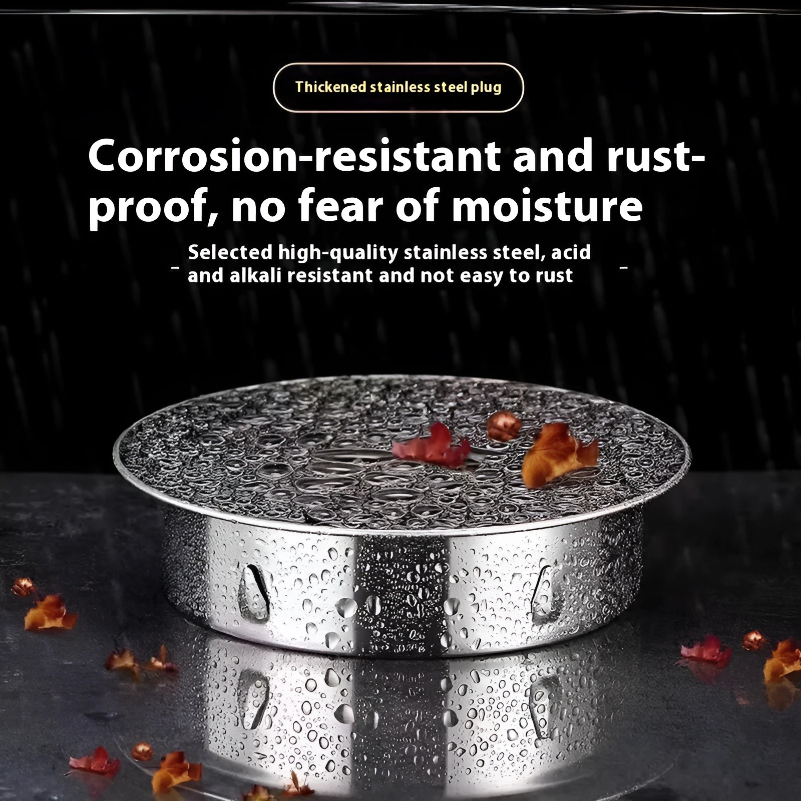 Stainless steel floor drain deodorant seal cover for 201to160 tube plug compatibility
