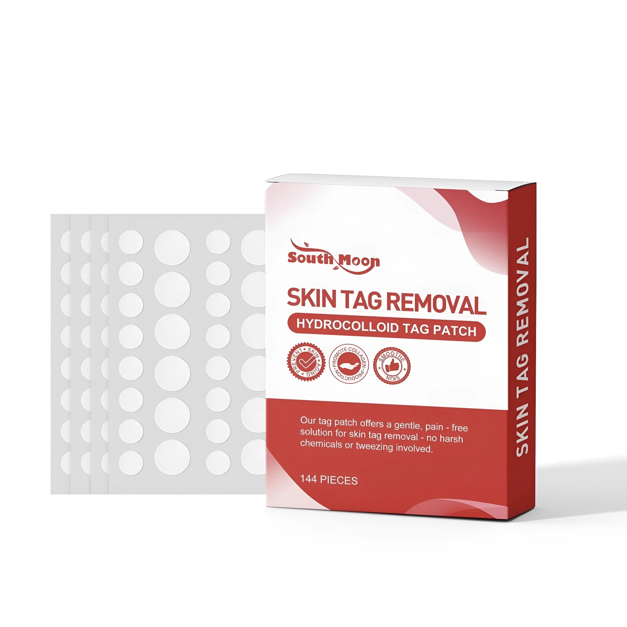Transparent mint leaf skin care patches in 144-piece pack for post-hair removal soothing
