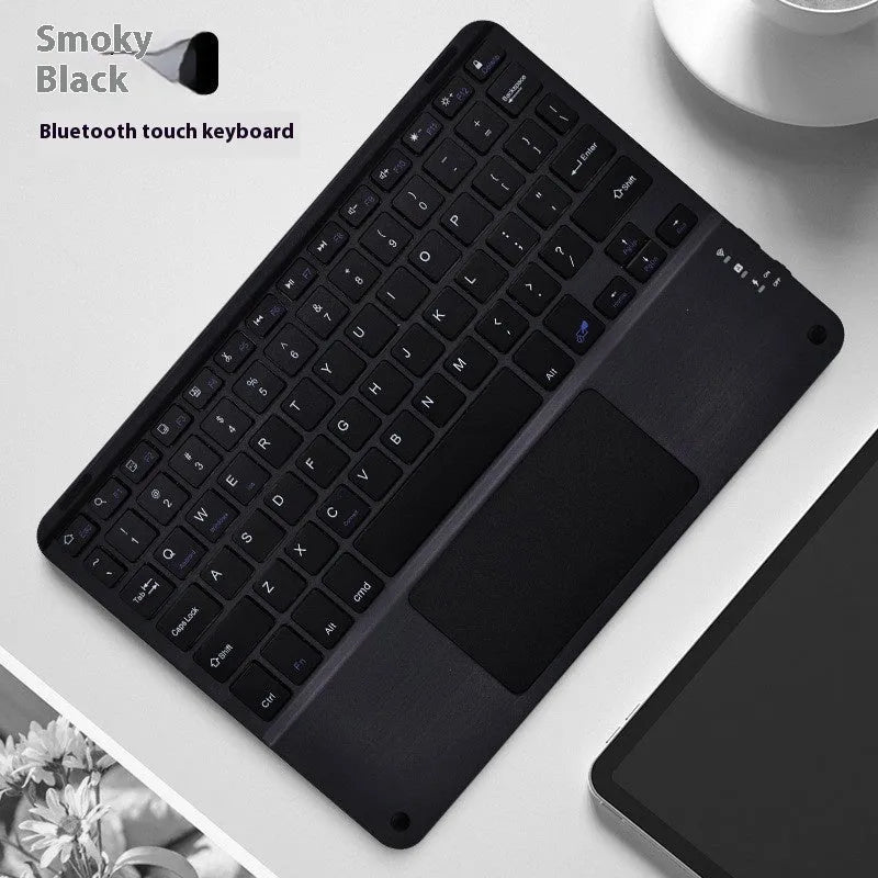 Square Hat Touch Bluetooth wireless keyboard showing multiple colour finish options on a desk